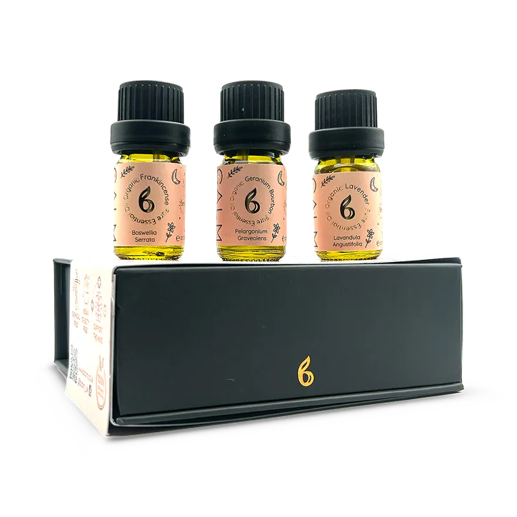 B Calm Sleep & Balance Essential Oil Set – Geranium, Lavender & Frankincense 5ml x 3 – Rest Calm detail 2