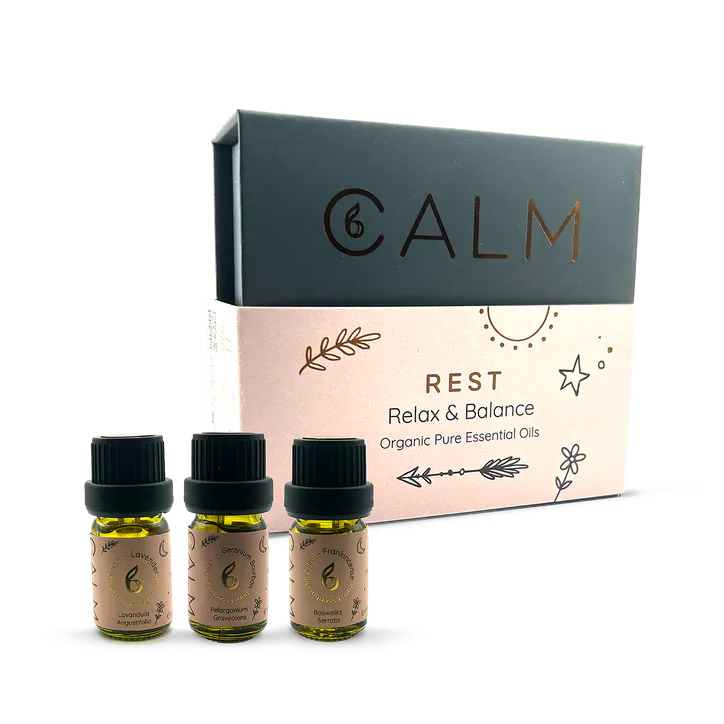 B Calm Sleep & Balance Essential Oil Set – Geranium, Lavender & Frankincense 5ml x 3 – Rest Calm