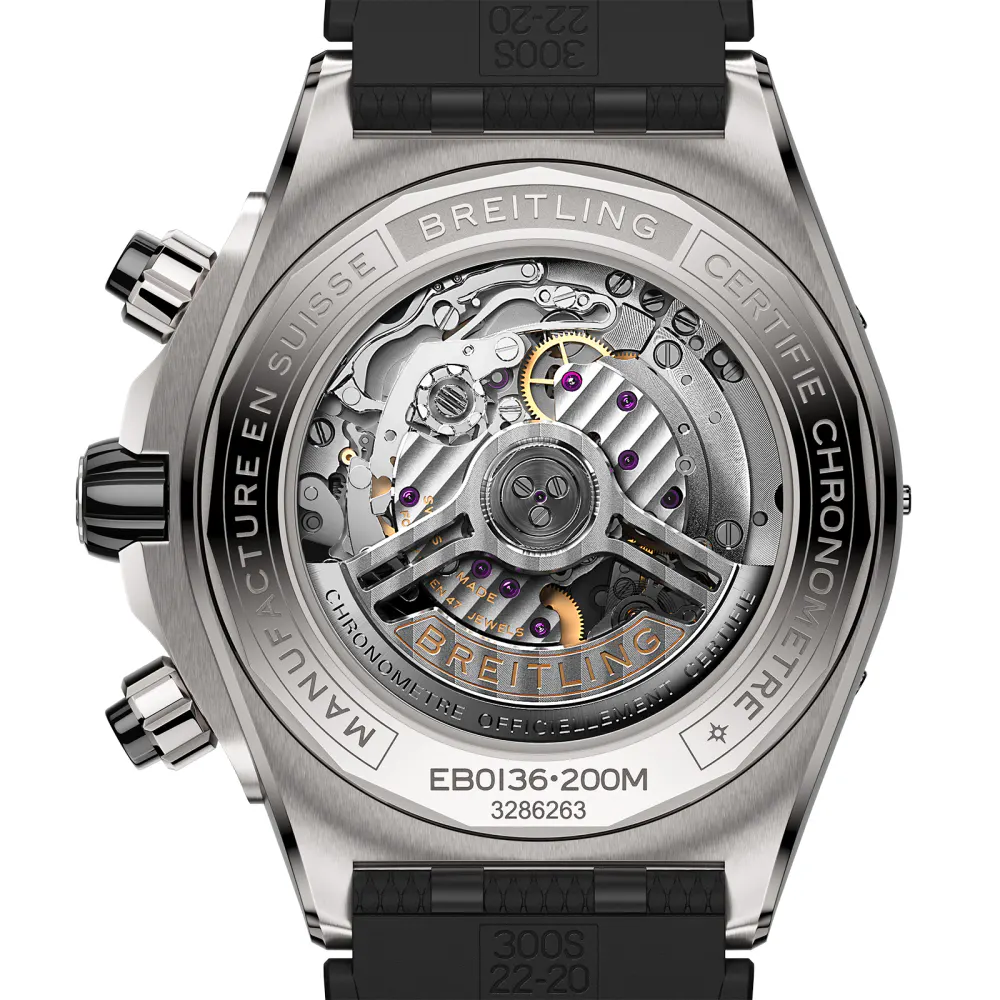 Breitling Super Chronomat B01 44mm Mens Watch Grey Rubber detail 2