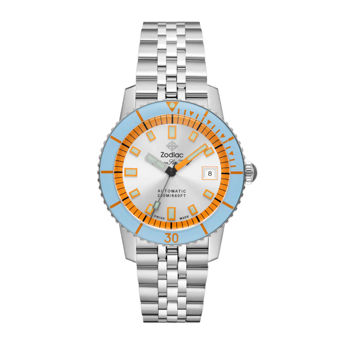 Zodiac Super Sea Wolf Compression Diver Automatic Stainless Steel Watch