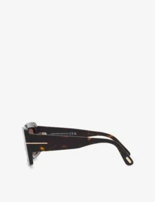 TOM FORD FT1188 Brigitta Rectangle-Frame Acetate Sunglasses detail 3