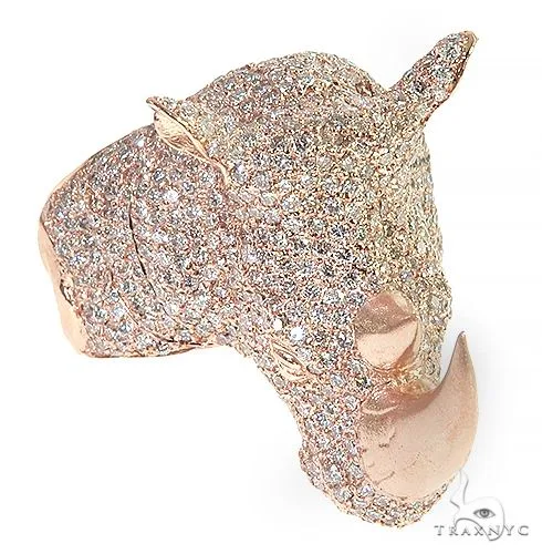 RINA - For Him FACTORY 14K Gold Diamond Rhino Ring 66439 in Rose Gold / 10.5 – Ring