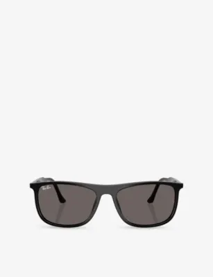 RAY-BAN RB2216 Rectangle-Frame Acetate Sunglasses