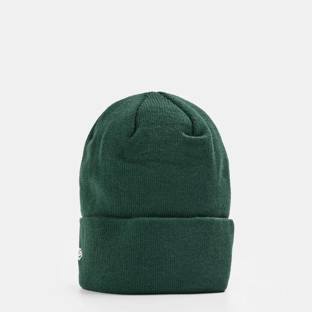 New Era Essential MLB Cuff Knit Beanie in NY Green/White, additional product view 2