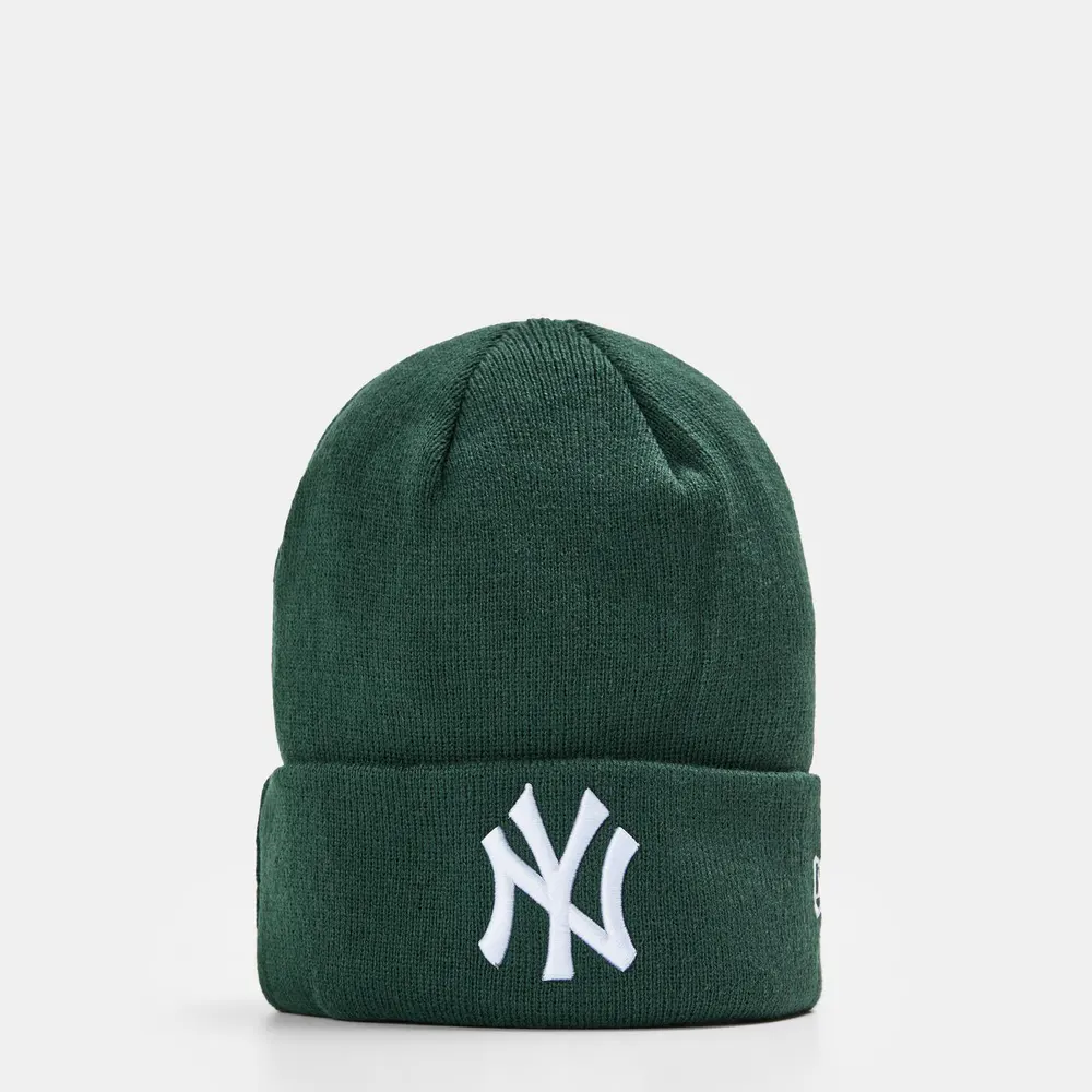 New Era Essential MLB Cuff Knit Beanie in NY Green/White – Accessories