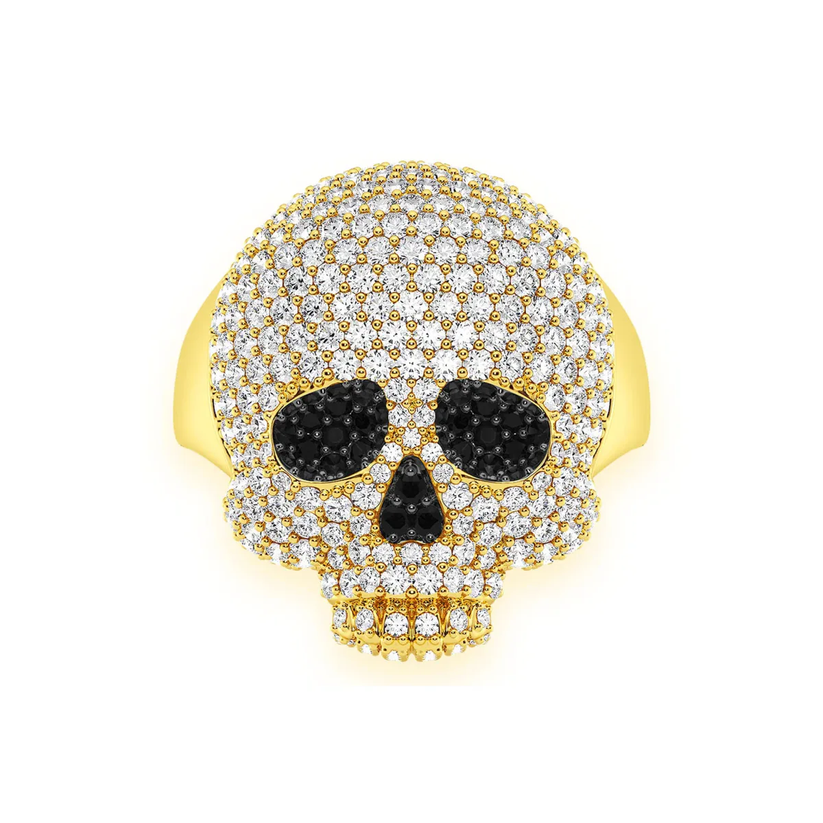 For Him Jawless Skull Diamond Ring in Yellow Gold – Ring