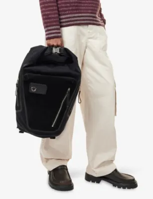 LOEWE Flex Roll Top Canvas and Suede Backpack detail 3