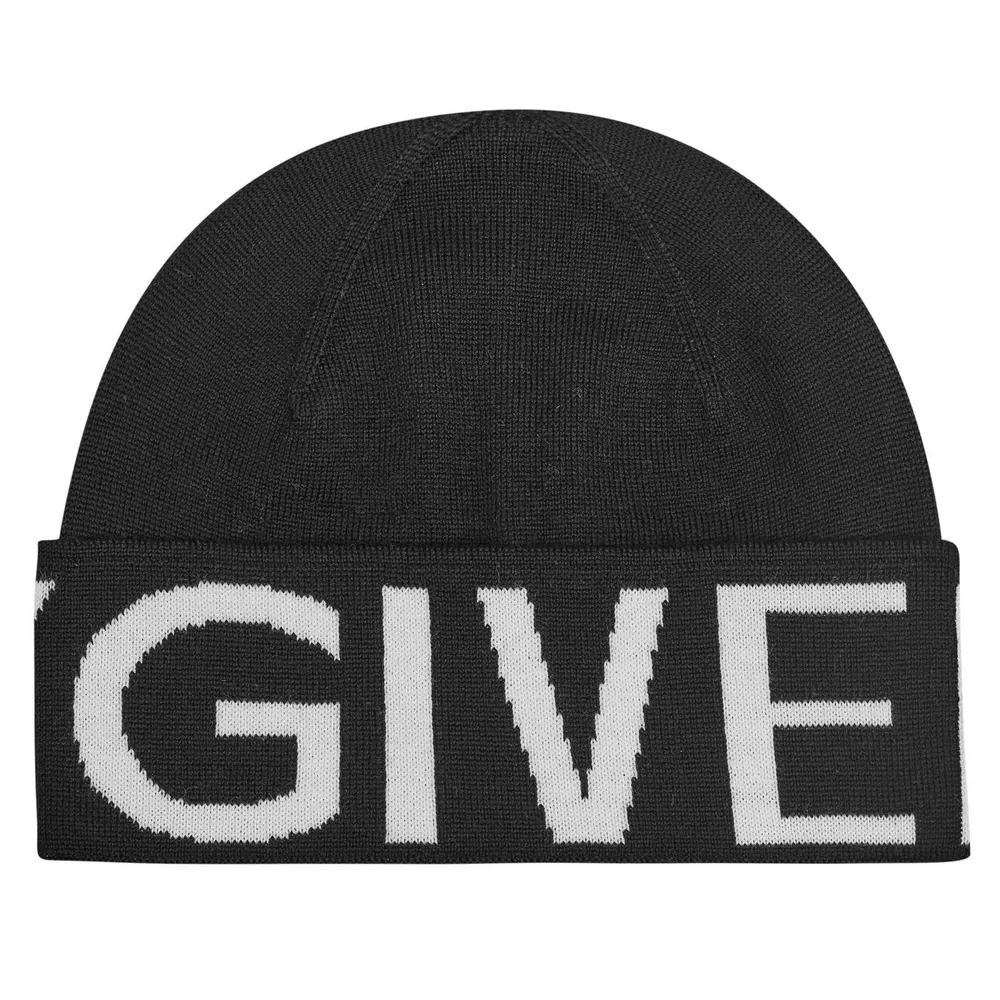 GIVENCHY Logo Knit Beanie in Black 1 – Accessories