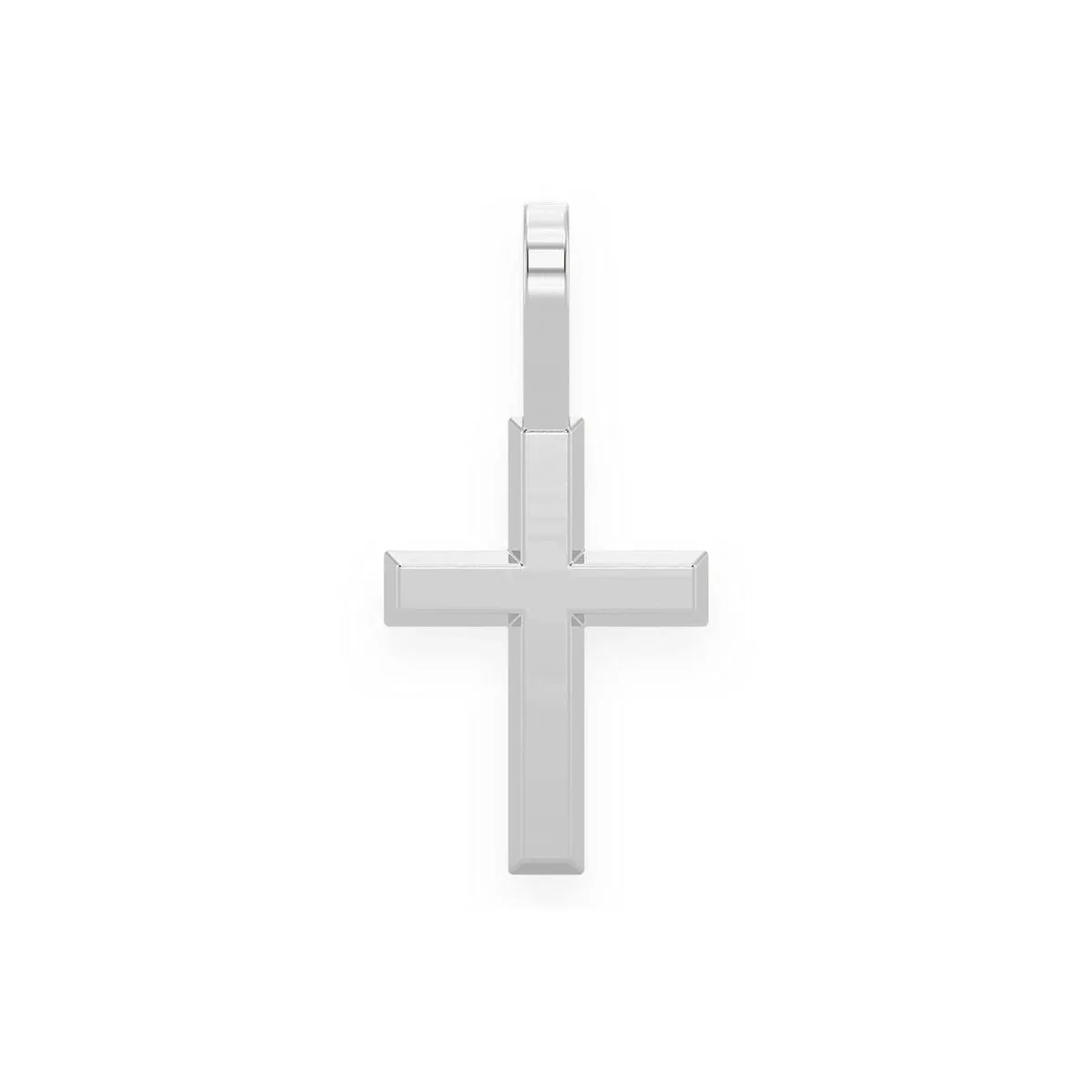 For Him Angle Solid Gold Cross in White Gold – Pendant