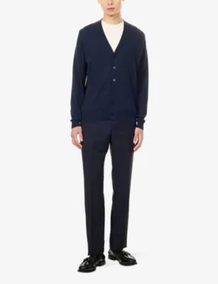 JOHN SMEDLEY Long-Sleeve Merino-Wool Cardigan detail 2