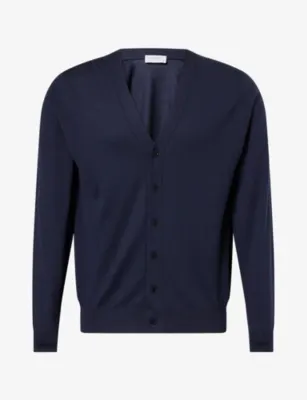 JOHN SMEDLEY Long-Sleeve Merino-Wool Cardigan