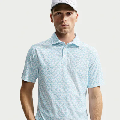 Nike Tailored Performance Men's Microprint Golf Polo - Baltic Blue/Summit White