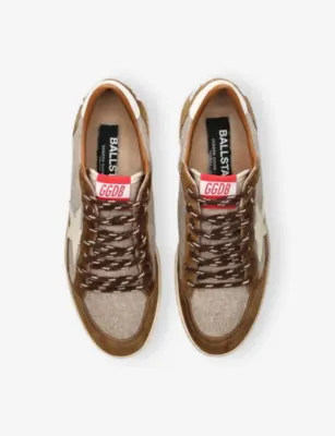 GOLDEN GOOSE Ballstar 15845 Wool-Leather Blend Trainers - EUR 40 / 6 UK MEN in BEIGE COMB, additional product view 2