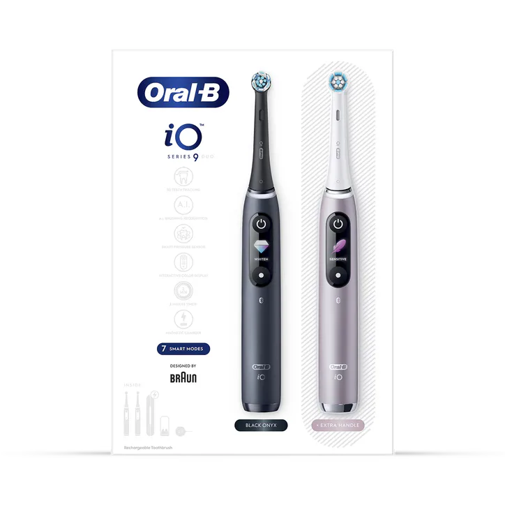 ORAL-B iO 9 Black & Rose Electric Toothbrush Designed By Braun