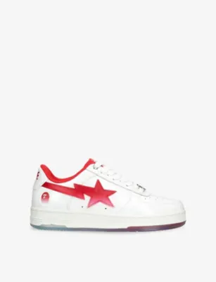 A BATHING APE BAPE STA Icon #4 M2 Leather Trainers - EUR 43 / 9 UK MEN in WHITE/RED – Mens | Trainers | Lace up trainers