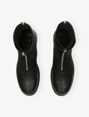 OFFICINE CREATIVE Bulla Front-Zip Leather Chelsea Boots - EUR 43 / 9 UK MEN in BLACK, additional product view 2
