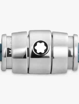 MONTBLANC Meisterstück 3 Rings Stainless-Steel And Leather Bracelet detail 3