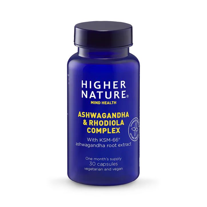 Higher Nature Ashwagandha & Rhodiola Complex – KSM-66® – 30 Vegan Capsules