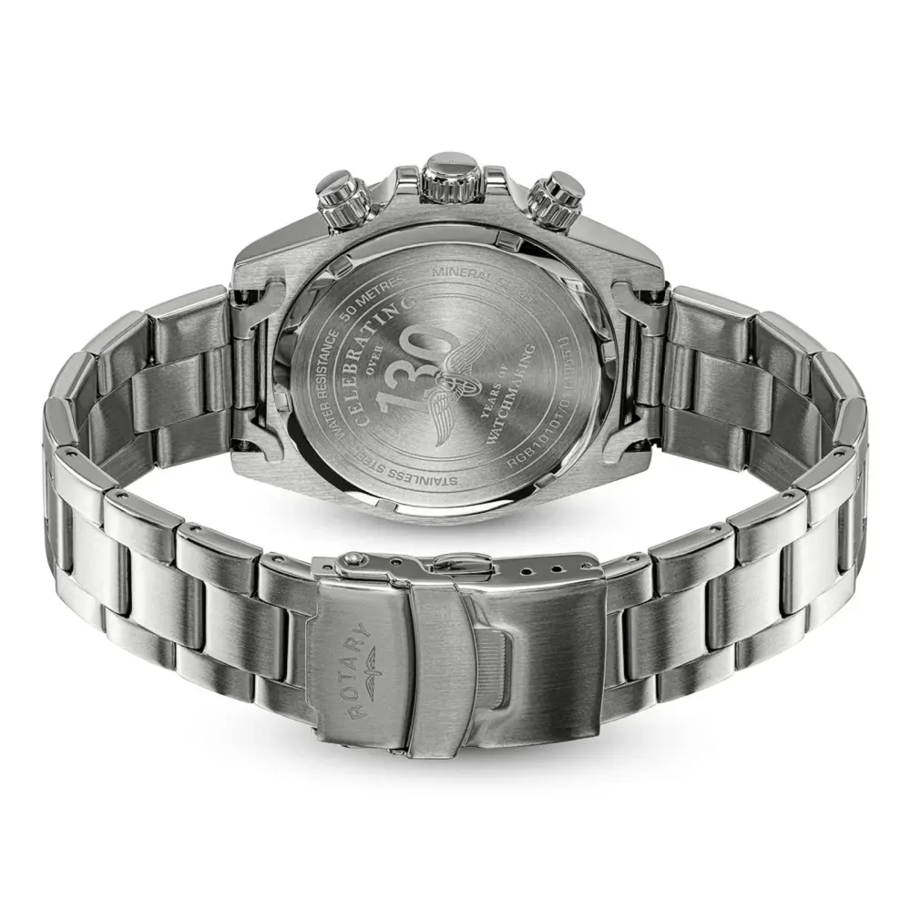 Rotary Sport Chronograph Steel White 41mm Mens Watch in White, additional product view 3