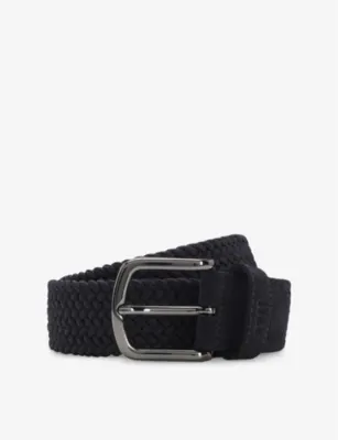 BOSS Woven-Design Suede Belt - 30