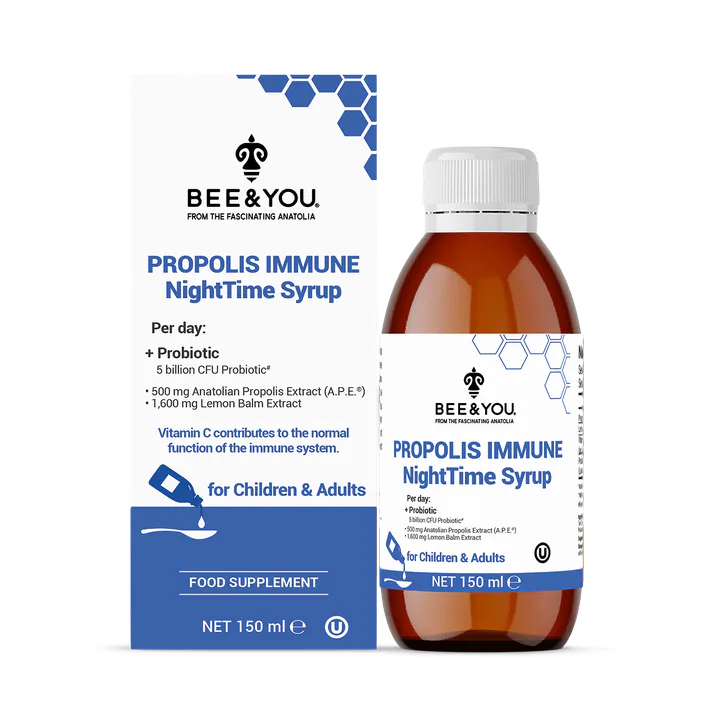 BEE&YOU Propolis Immune Night Time Syrup - Probiotic, 150 ml