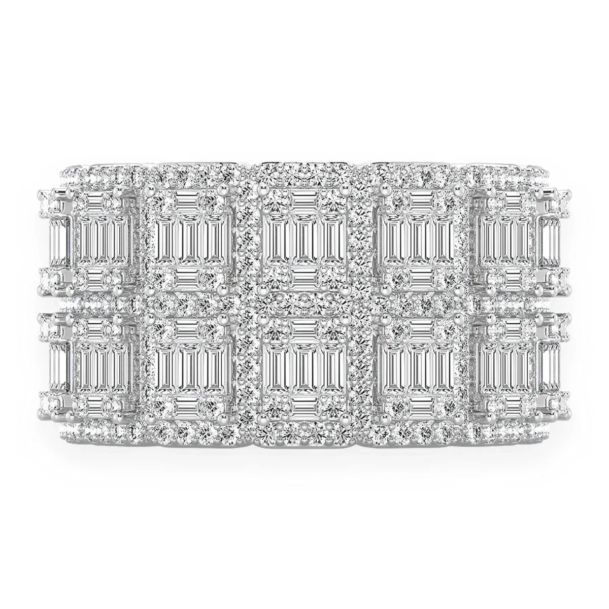 For Him Baguette Border Diamond Ring in White Gold / Natural Diamond – Ring