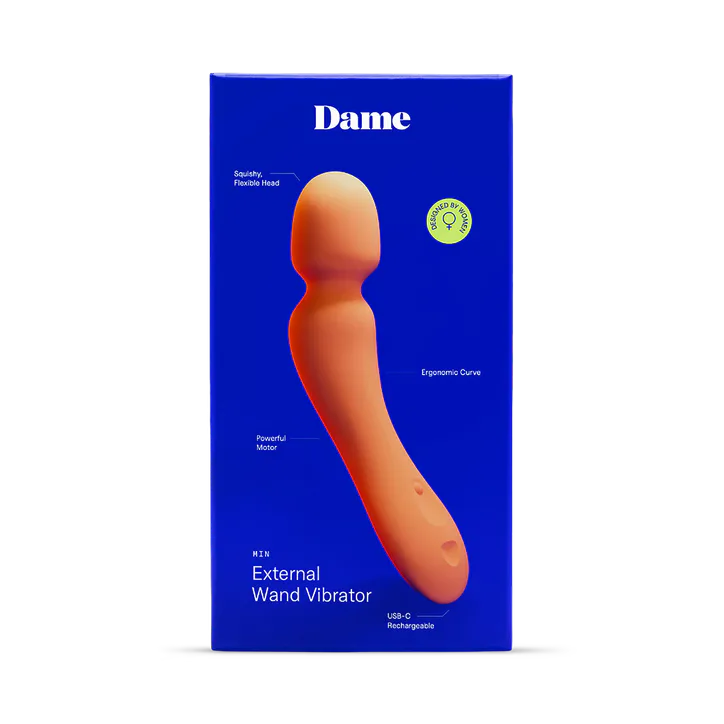 Dame Sexual Wellness Dame Min Mini Wand Vibrator Papaya