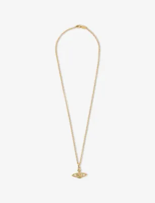 VIVIENNE WESTWOOD Bas Relief Orb mini silver-tone brass necklace