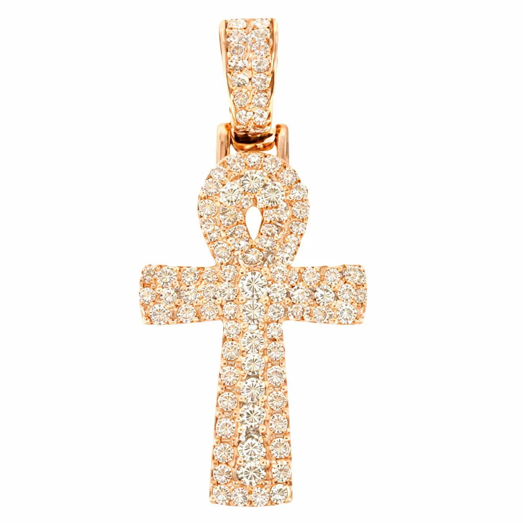 ANNA - CONSCIOUS DIAMONDS 14K Gold Diamond Ankh Cross 65849 in Rose Gold – Pendant