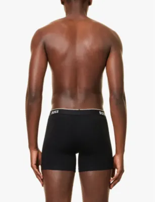 BOSS Branded waistband stretch-cotton boxer briefs detail 3