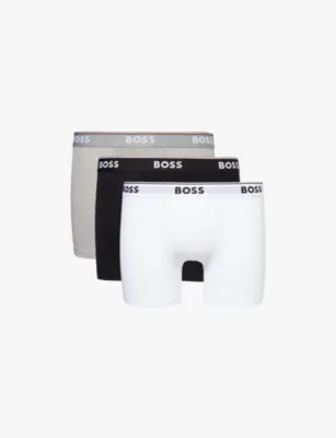 BOSS Branded waistband stretch-cotton boxer briefs