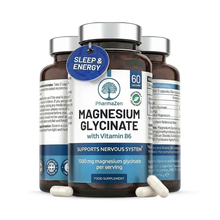 PharmaZen Magnesium Glycinate with Vitamin B6 60 Capsules, additional product view 2