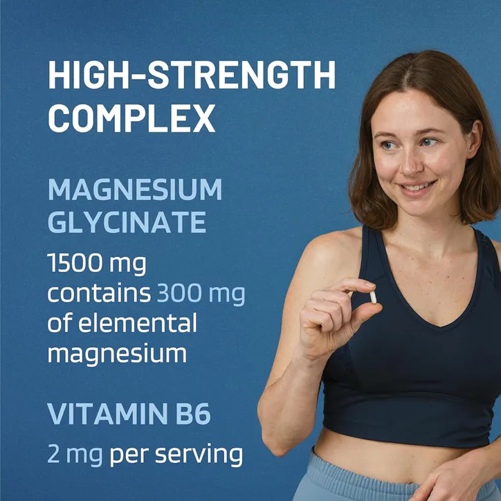 PharmaZen Magnesium Glycinate with Vitamin B6 60 Capsules, additional product view 3