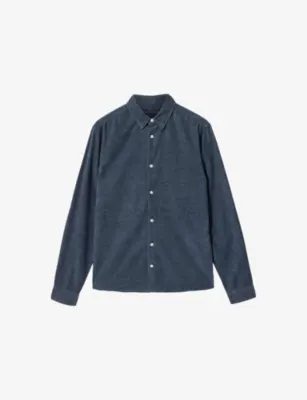 ALLSAINTS Lorella spread-collar organic cotton-blend shirt in MOONSTONE BLUE – Mens | Shirts | Casual Shirts | Long-sleeved