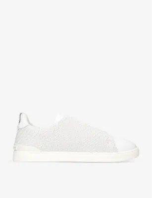ZEGNA Triple Stitch interwoven leather low-top trainers - EUR 42 / 8 UK MEN