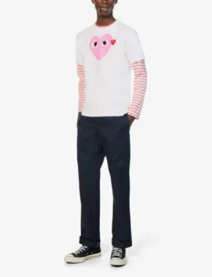 COMME DES GARCONS PLAY Heart logo-motif cotton-jersey T-shirt detail 3