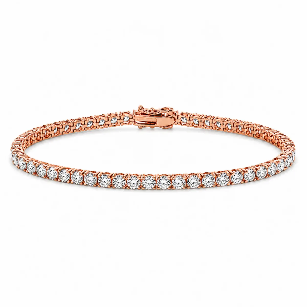AHMED - MOON JEWELRY 10 Pt Lab Diamond Tennis Bracelet 71688 in Rose Gold / 7 Inches – Bracelet