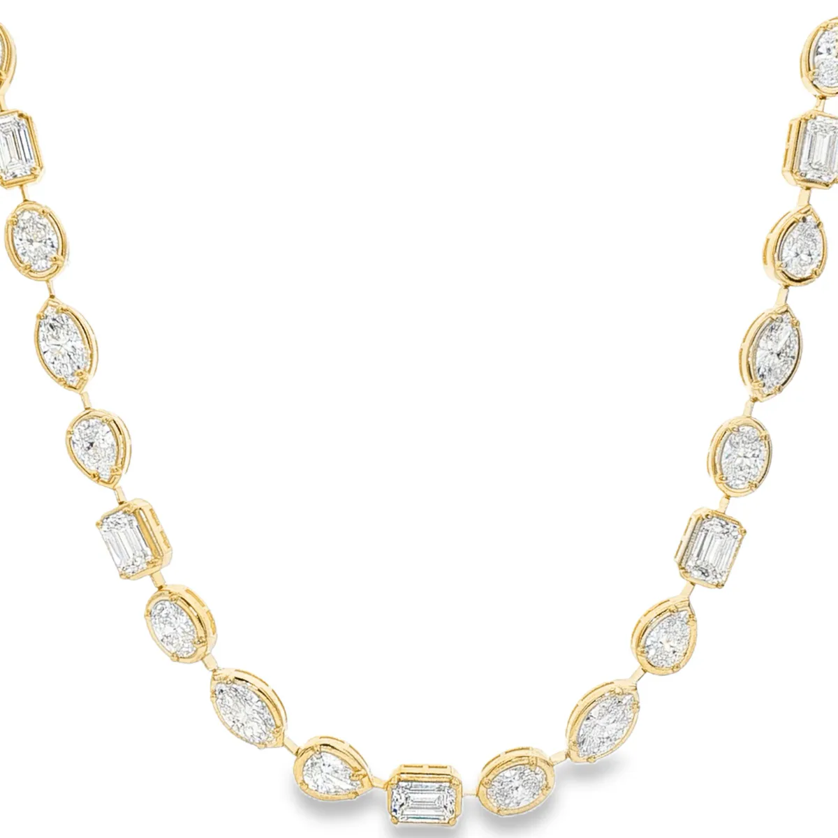 AHMED - MOON JEWELRY Multi Shape Diamond Tennis Chain 71098 in Rose Gold – Necklaces