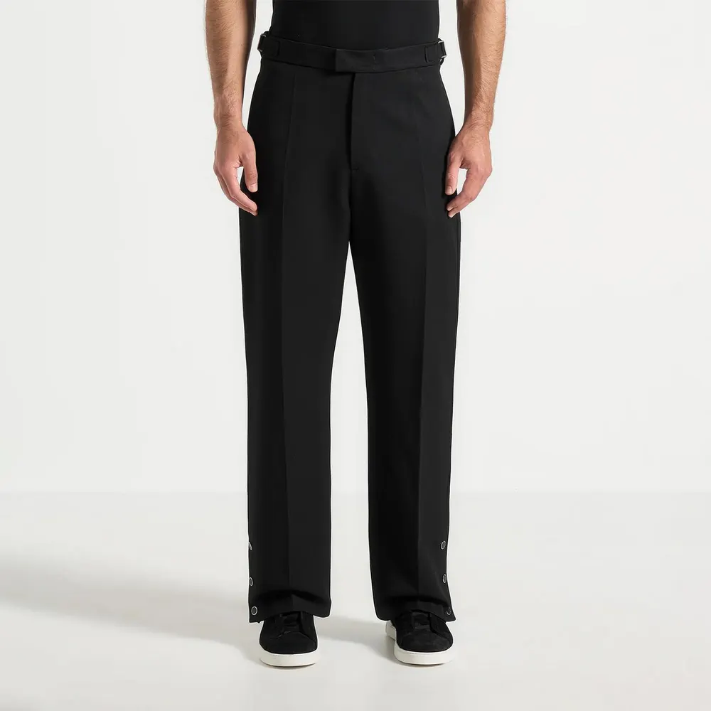 Maniere De Voir Mens Boris Relaxed Fit Tailored Button Cuff Trousers detail 2
