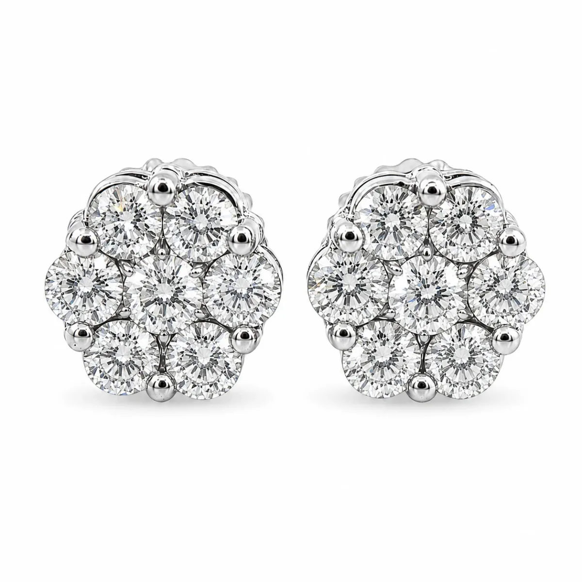 RINA - For Him FACTORY VS2 Round Cut Stud Earrings 19030 in White Gold – Earrings