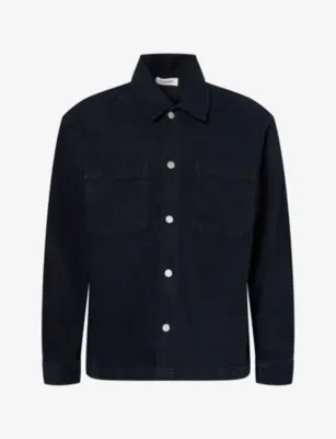 FRAME Patch-Pocket Relaxed-Fit Denim Overshirt