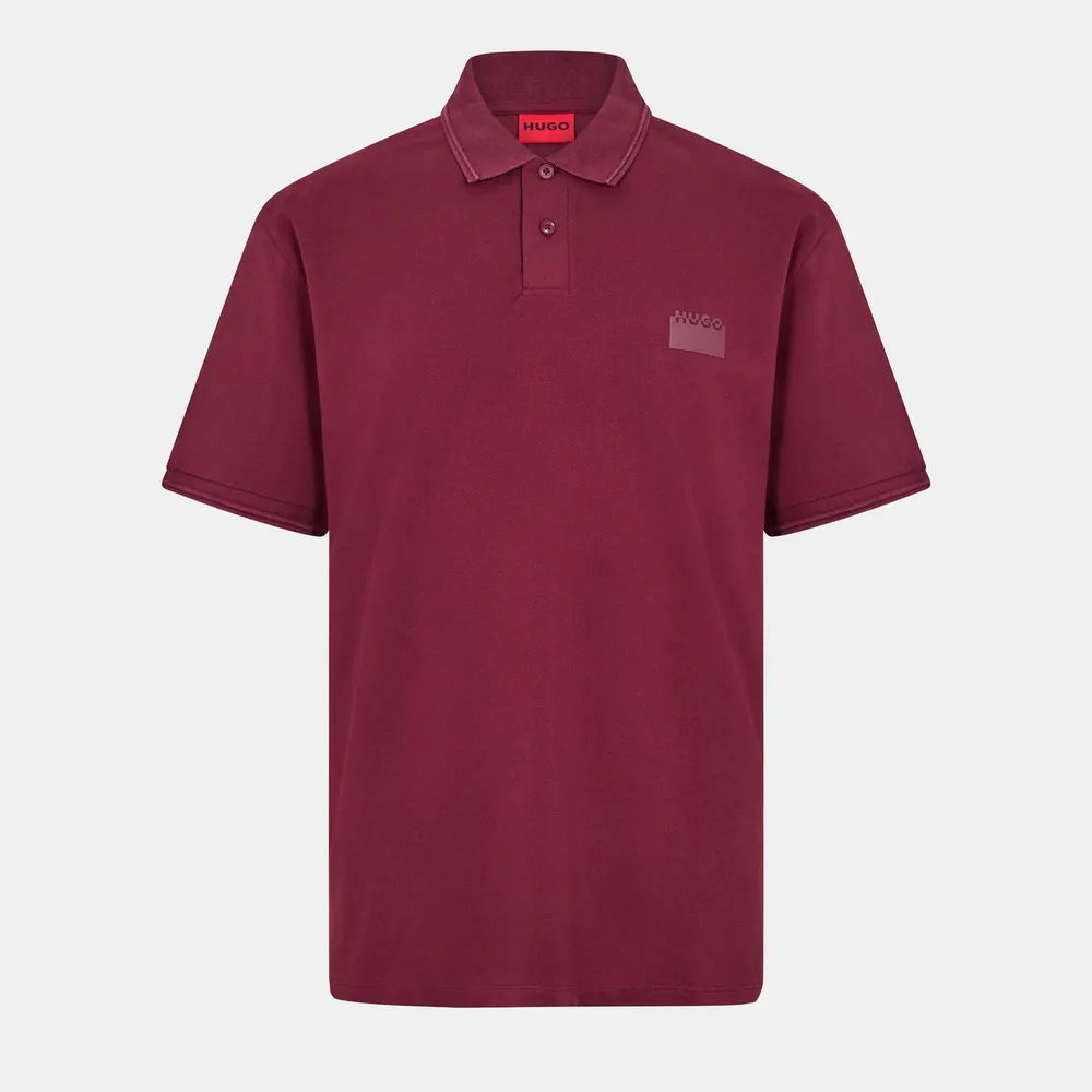 Hugo Men's Delastolo Red Cotton Short Sleeve Polo Shirt