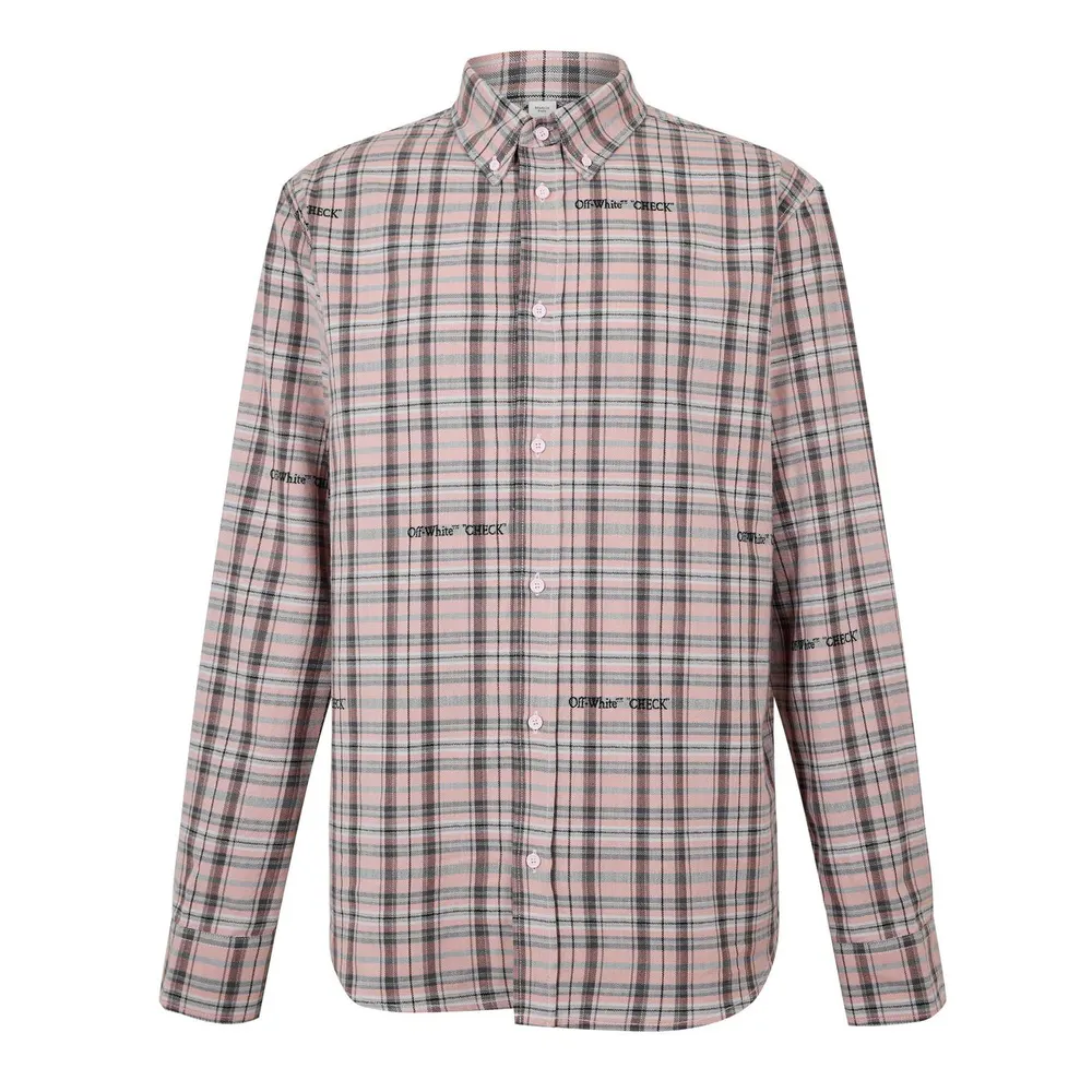 Off White Men's Long Sleeve Patterned Shirt