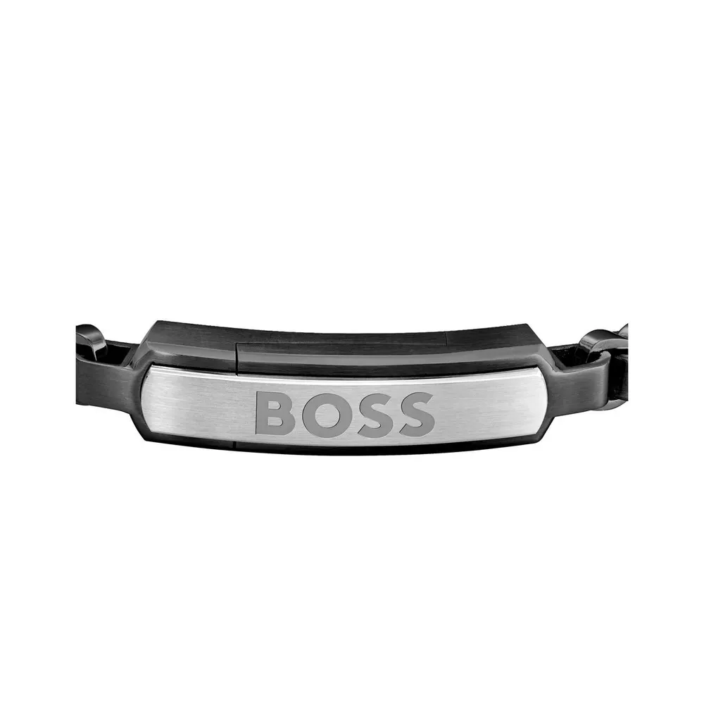 Boss Men's Devon Box Chain Magnetic Closure Bracelet detail 2