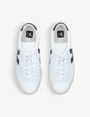 VEJA Men's Campo leather and coated-canvas low-top trainers - EUR 46 / 12 UK MEN in WHITE/BLK, additional product view 2