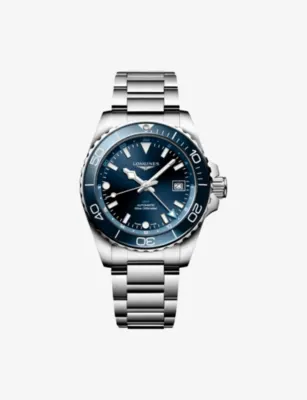 LONGINES L3.790.4.96.6 HydroConquest GMT Stainless-Steel Automatic Watch in STAINLESS STEEL – Jewellery & Watches | Mens luxury watches