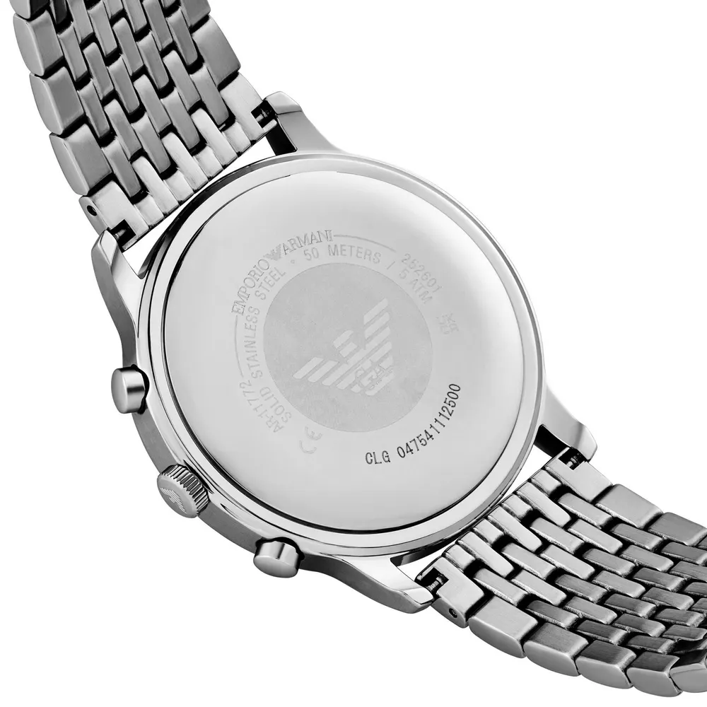 Emporio Armani Chronograph 42mm Mens Watch Black in Black, additional product view 3