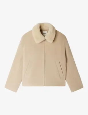 SANDRO Collared Regular-Fit Wool and Cashmere Jacket