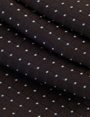 CORNELIANI Polka Dot Silk Tie in BROWN, additional product view 3