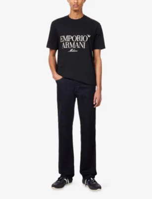 EMPORIO ARMANI J76 Straight-Leg Stretch-Denim Jeans detail 2